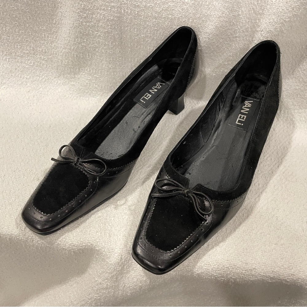 Vaneli Black Suede Heel 9 Women’s Dress Shoe